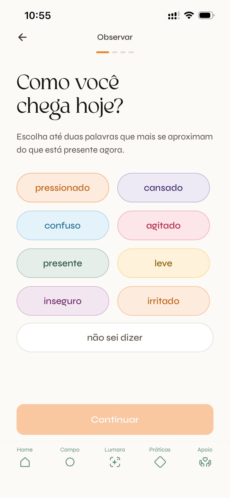 Tela Seu Campo no Acaasha App